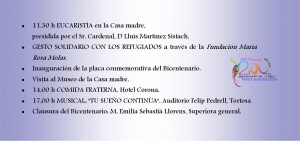 Clausura Bicentenario Folleto Dorso